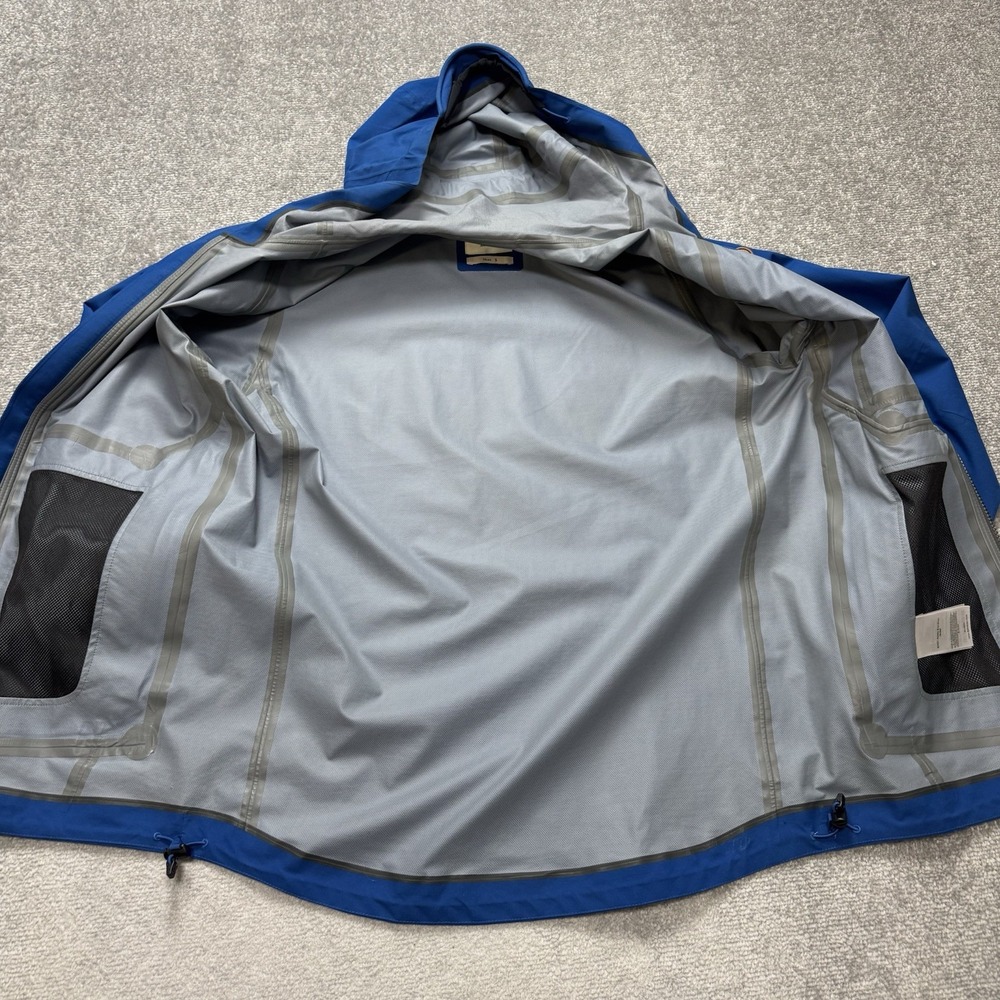 Fjallraven Abisko Eco Shell Blue Jacket Men's Small Hiking Rain Hood Pockets Zip - Picture 6 of 11